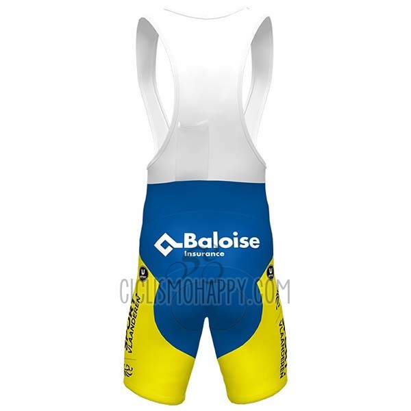 Sport Vlaanderen-Baloise Cycling Jersey Bib Short 2020 Men Short Sleeve White Yellow Blue